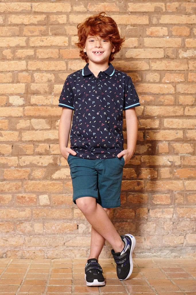 Polo Menino Masculina Azul